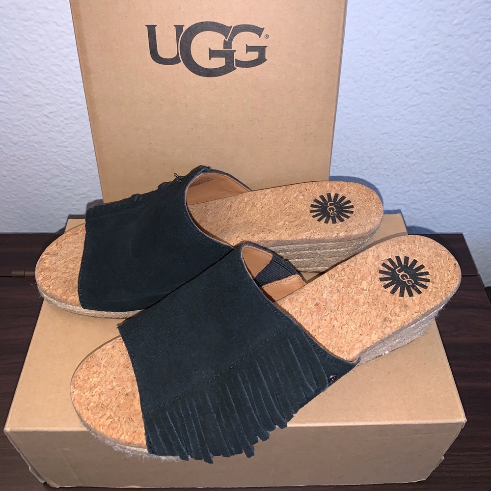 UGG Suede Danes Wedge Sandals Size 7